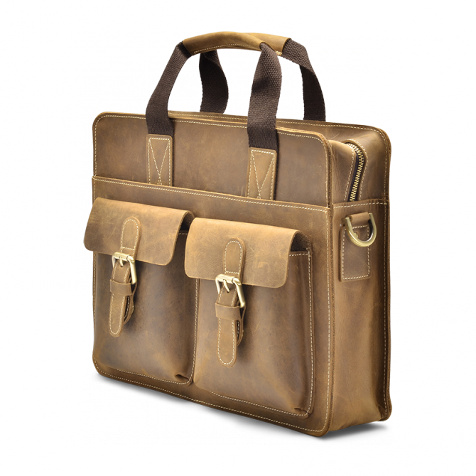 tan briefcase